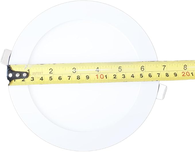 6 Inch 12Watt Ultra-Thin Round LED Recessed Panel Light Lamp with Driver, 100 Watt Incandescent Equivalent, 6000K~6500K Cool White, Home, Office, Commercial Lighting Pack of 10