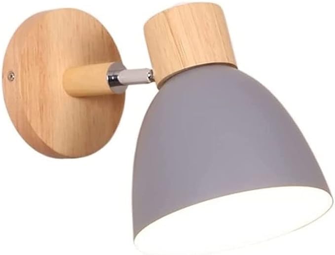 LED Indoor Wall Light, Wall Sconce Indoor Bedside Lamp Wall Wash Light Fixtures Wall Sconce Lamps E27 Wood Lamp Holder for Living Room Aisle Corridor Bedside Reading (Color : Purple)