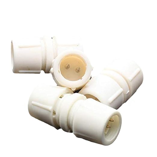 30pcs I Type White PVC Splice Connector for LED Rope Light 2 Wire