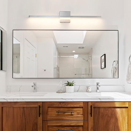 Brushed Nickel Bathroom Light Fixture Over Mirror - Modern Vanity Light Fixture - 31.5 inch 22W LED Dimmable 5CCT Wall Sconce Lighting Fixture for Bathroom Bedroom