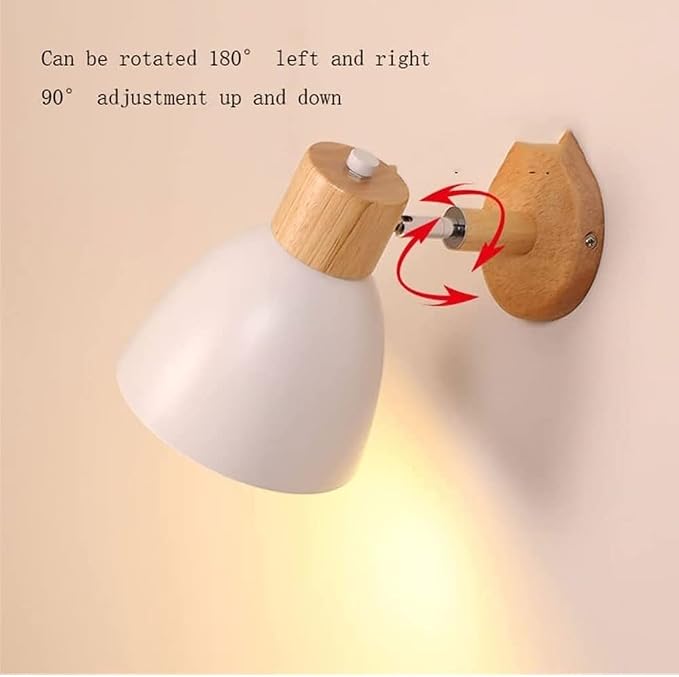 LED Indoor Wall Light, Wall Sconce Indoor Bedside Lamp Wall Wash Light Fixtures Wall Sconce Lamps E27 Wood Lamp Holder for Living Room Aisle Corridor Bedside Reading (Color : Green)