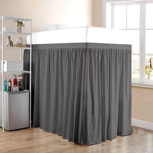 Shreem Linen Dorm Bed Skirt Twin XL, 36 Inch-Drop, 100% Microfiber Extra Long Bedskirt, Dark Grey