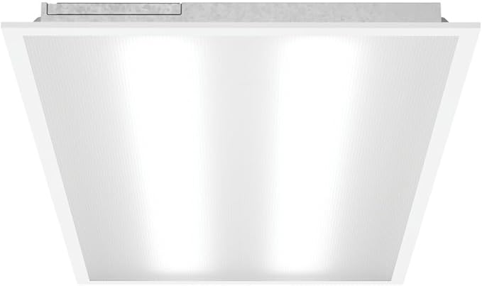 Lithonia Lighting GTX 2x4 LED Flat Panel Light, 2 ft. x 4 ft. LED Light Panel, Ceiling Lighting Fixture for Shop Lighting, Back Lit, 5000 Lumens, 4000K Cool White, A12 Prismatic Lens, White