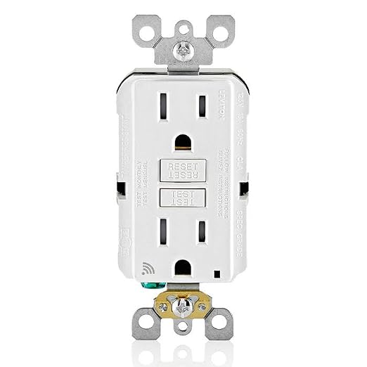Leviton Smart GFCI, 15 Amp, Self Test, Tamper-Resistant with LED Indicator Light, Send Notifications Directly to Your Smartphone, D2GF1-KW, White