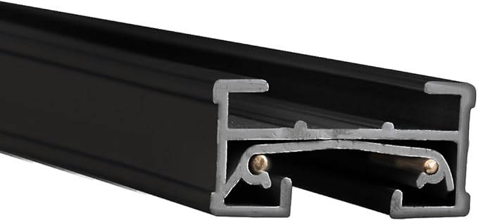 WAC Lighting JT2-BK 120V 2 Feet J Track with Mounting Hardware and Two End Caps, Single Circuit, Black
