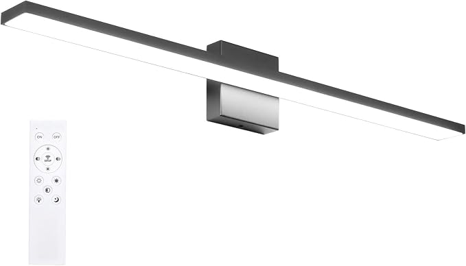 Ralbay 31.5in/28W Dimmable Modern Matte Black Vanity Light Color Temperature Adjustable LED Black Bathroom Vanity Lighting Fixture