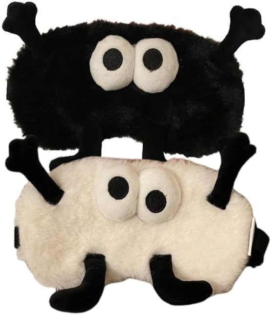 PERFECTSIGHT Cute Sleep Eye Masks (White+Black)