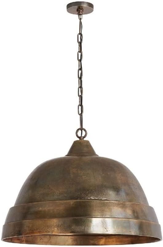 Capital Lighting 335313XB Sedona Handcrafted Sand-Cast Aluminum Industrial Metal Dome Pendant, 1-Light 100 Watts, 20" H x 28" W, Oxidized Brass
