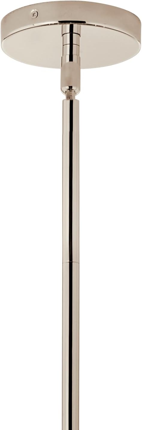 Kichler Silvarious 12-Light Linear Convertible Chandelier, Soft Modern Light with Clear Crackled Glass in Polished Nickel, for Dining Room or Living Room (17.75" x 26.75" x 48"), 52703PN
