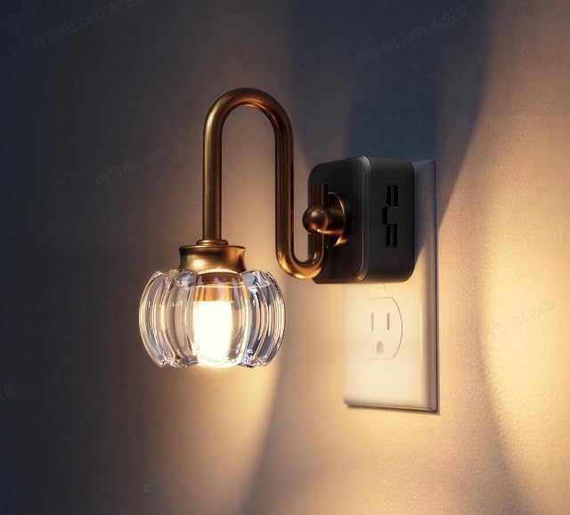 L LOHAS LED Night Lights Plug into Wall, 3000K Soft White | Floral Night Lights with Dusk to Dawn Sensor, 0-100lm Adjustable Brightness, for Hallway Bedroom Stairway