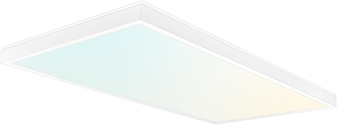 LUXRITE 1x2 FT Slim Surface Mount Panel Recessed Lighting, 5 Color Temperature Options 2700K-5000K, Dimmable LED Panel Light, 2000/2650/3300 Lumens, 18W-30W, Edge Lit, Damp Rated, ETL Listed