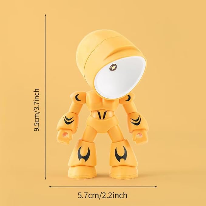Lonely Robot Cartoon Cute Robot Design Companion Table Light, LED Mini Night Light Lonely, 2 in 1 Magnetic Base Creative Table Lamp (Red+Green)