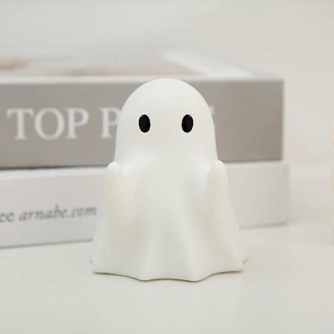 Halloween Finger Ghost Figurine Cute Cartoon Spooky Resin Middle Finger Statue Decor Halloween Ghost Sculpture Tabletop Ornament for Holiday Desk Bookshelf Art Display Supply