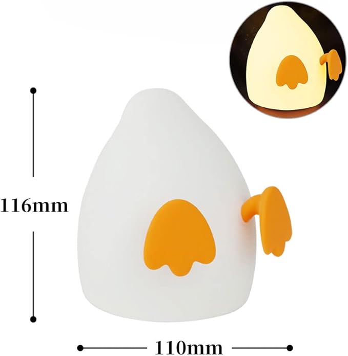 PP Duck Night Light, Adjustable Night Lamp USB Rechargeable, Touch Control Auto-Off Bedside Sleep Lamp with Lovely Feet Phone Holder, Cute Birthday Gifts for Girls, Boys, Teens, Friends