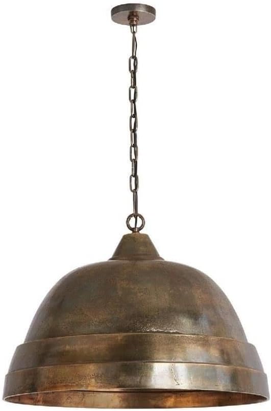 Capital Lighting 335313XB Sedona Handcrafted Sand-Cast Aluminum Industrial Metal Dome Pendant, 1-Light 100 Watts, 20" H x 28" W, Oxidized Brass