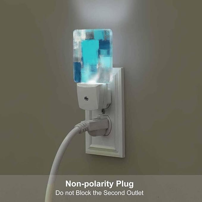 Wall Texture Night Light Turquoise Plug into Wall with Dusk to Dawn Light Sensors 0.5W Warm Nightlights for Bedroom Bathroom Hallway