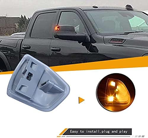 LED Side Mirror Turn Signal Light Left Driver and Right Passenger Lamps Clear Cover Lens 68302828AA 68302829AA Compatible with Dodge Ram 1500 2500 3500 4500 5500 2010-2018 2Pcs Two Wire