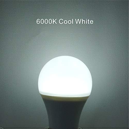 Boxlood Dusk to Dawn LED Light Bulbs, Built in Light Sensor, Plug and Play, 9W 6000K Cool White, 60W Halogen Equivalent, A19 E26 Base, AC120V, Auto On/Off Indoor Outdoor Lighting Bulb (2 Pack)