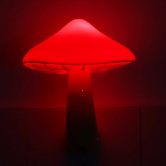 AUSAYE Light Sensor Led Mushroom Night Light Plug in Nightlight Red | Kids Adults, Night Lights Plug-into Wall Lamp for Bedroom,Bathroom,Toilet,Stairs,Kitchen,Hallway Christmas Birthday Present