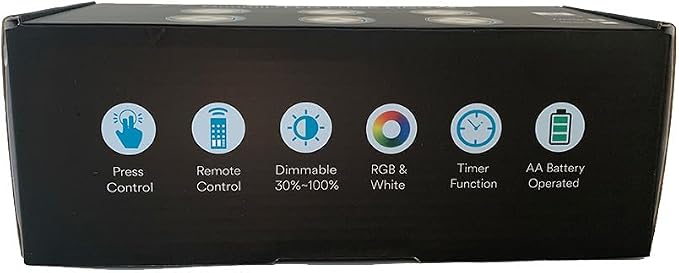 LED Puck Lights with Remote Battery Operated Under Cabinet Lighting Wireless Stick on Lights Color Changing Timer Tap Lights for Cabinets Shelves Closets Display Case - 6Pack Black