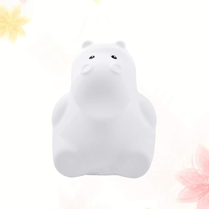 Hippo Night Light Touch Sensor Bedside Lamp Led Cartoon Breathing Night Lamp USB Rechargeable Silicone Light for Kids Bedroom Nursery Reading Decorative Animal
