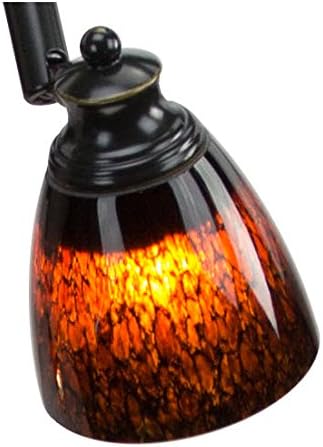 4 Lights Fixed Track Lighting Kit - Dark Bronze Finish - Brown Glass Shade - Wave Bar - D268-44C-DB-BRNS
