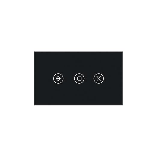 Smart Roller Shutter Switch Single Gang 2.4GHz Wi-Fi Touch Switch, Neutral Wire Required,Work with Smart Life/Tuya App and Alexa,Tempered Glass Panel,Black
