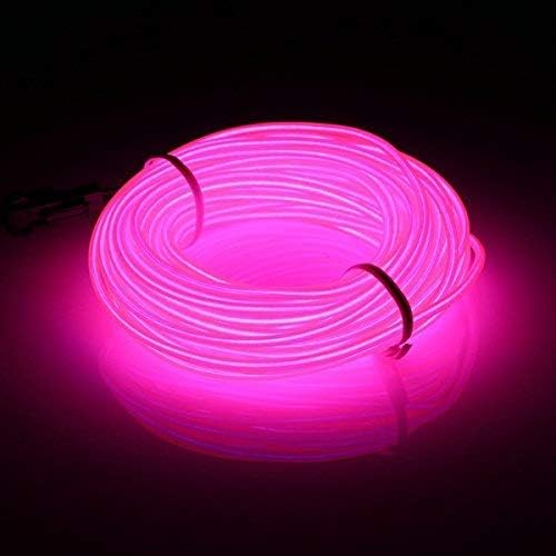 ABALDI EL Wire Neon Light Tube Illumination Battery Powered High Brightness Electroluminescence Wire Pack Drivers for Party Decoration(3m/9ft,Pink)