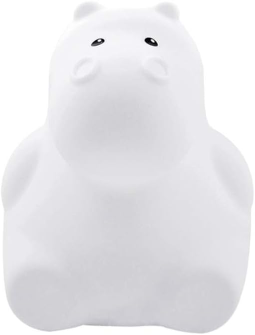 Hippo Night Light Touch Sensor Bedside Lamp Led Cartoon Breathing Night Lamp USB Rechargeable Silicone Light for Kids Bedroom Nursery Reading Decorative Animal