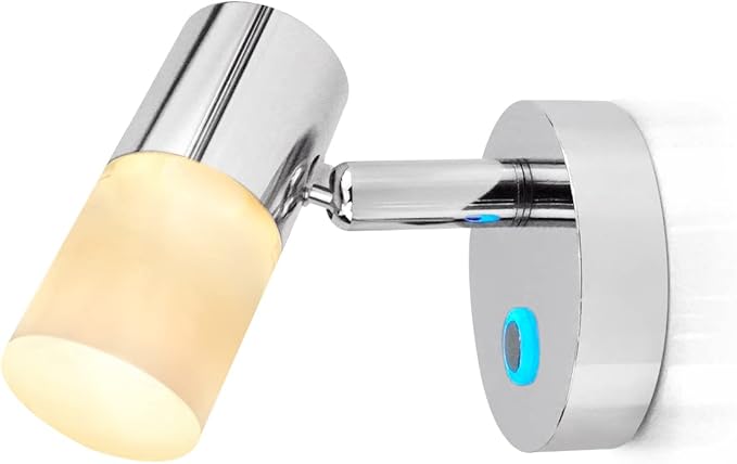 THALASSA RV 12V LED Reading Light Warm White with Blue Night Light/Ambient Lighting - Wall Sconce for Motorhome, Camper & Trailer