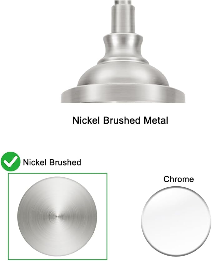 Modern Brushed Nickel Pendant Lights Kitchen Island, Bathroom Pendant Light with Clear Glass, Pendant Lighting over Island with Adjustable Rod, Farmhouse Hanging Light for Dining Room Hallway, E26