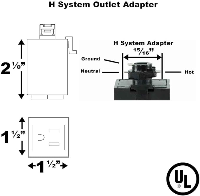 H System Track Outlet Adapter H860-BK (BLACK)
