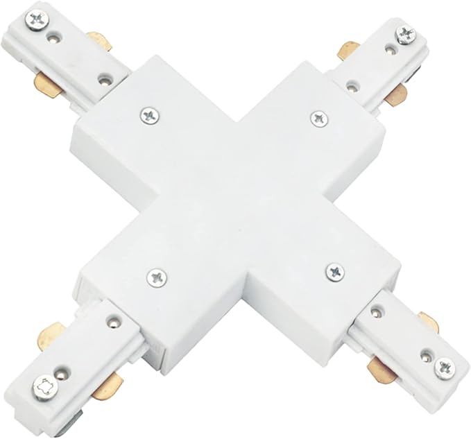 H Track X Connector H Type Single Circuit 3-Wire-1 Track Lighting Kit for H Track System Track Lighting Accessories 120V, White