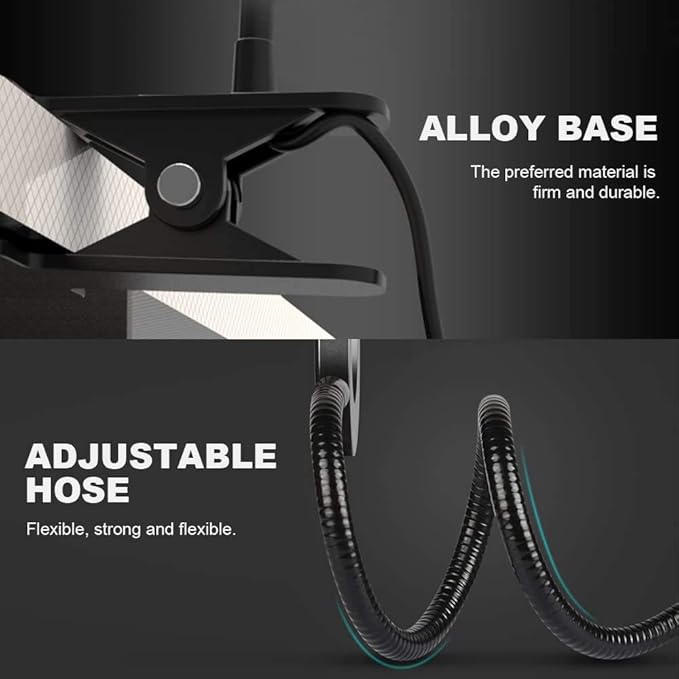 LED Desk Lamp with Clamp, 3 Color Modes, 10 Brightness | Eye-Caring Reading Light, Flexible Gooseneck, USB Powered, Dimmable, Clip On Design