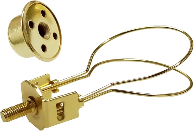 Lamp Holder for Clip-on Light Bulbs with Levellers, Include Finial - DIY Adapter for Shades (1 Pc, Gold)