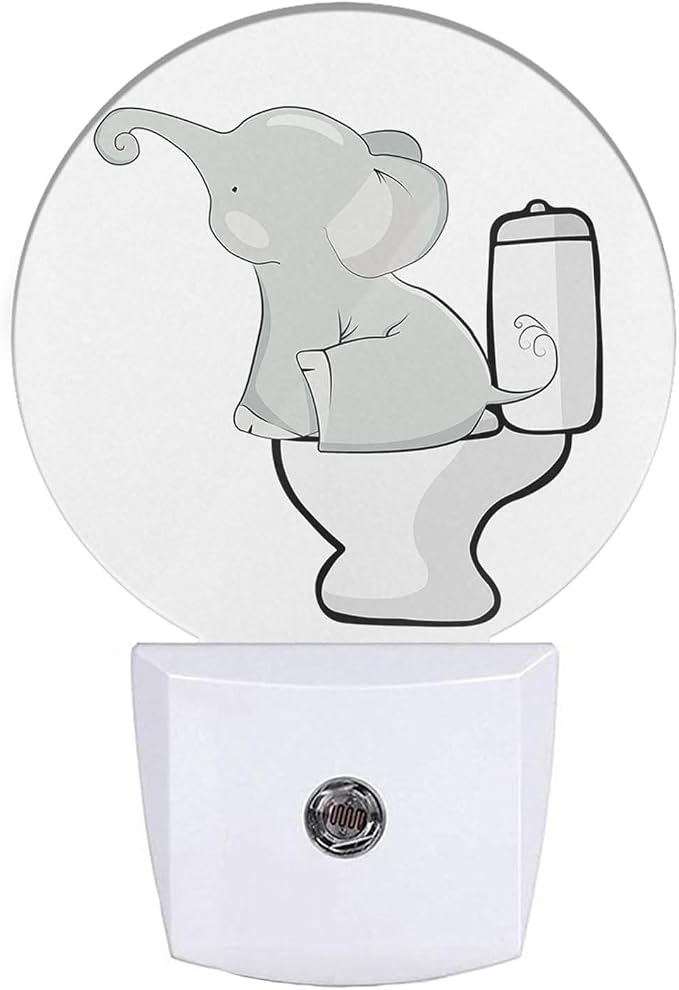 EKOBLA Cute Elephant Night Light, Cartoon Safari Animal Plug into Wall with Dusk to Dawn Sensor, 0.5W LED Energy Saving Nightlight for Bedroom, Bathroom, Hallway