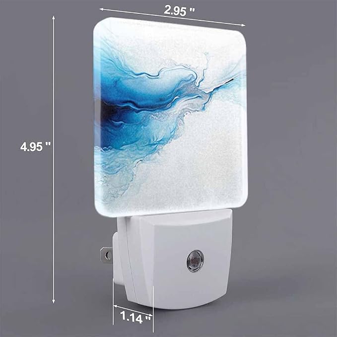 Marble Texture Night Light Blue Creative Liquid 0.5W Night Lights Auto LED Lamp Energy Saving Square Lights for Room Bedroom Bathroom