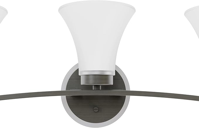 Anta Modern Farmhouse 3-Light Vanity Light Indutrial Wall Sconce Lighting with Etched Glass Shade in Brushed Nickel Finish for Bathroom, Hallway, Entryway, Kitchen, Mirror, Laundry Room