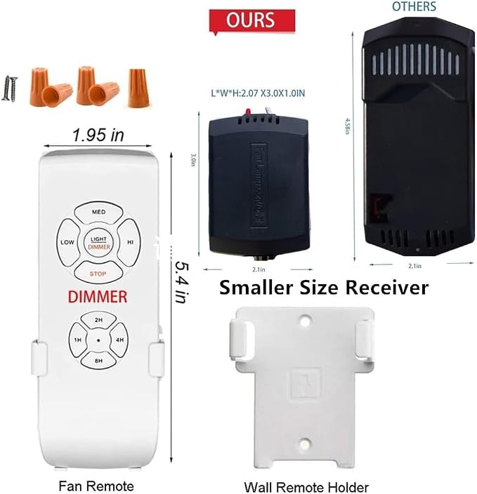 Smart Wi-Fi Ceiling Fan Remote Control Kit, 3 Fan Speed & Light Dimmer,Compatible with Alexa & Google Home Smart Life APP