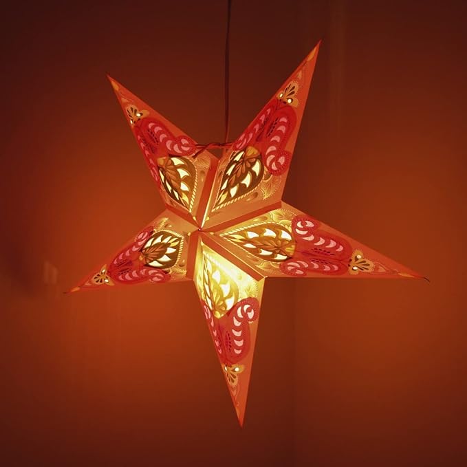 Ganasha Purple Paper Star Lantern with 12 Foot Power Cord Included