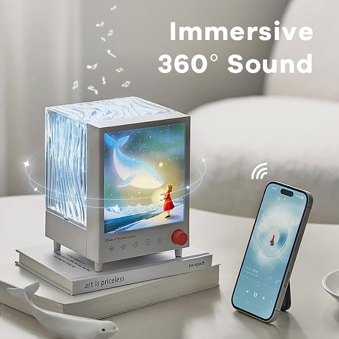 ELITUN Aurora Lights Northern Lights Projector for Kids Teen Girls Gifts | 7 Colors Mood Lighting Ambient Lighting Ocean Lamp for Bedroom Decor, Buletooth Speaker,7 White Noises, Birthday Gift