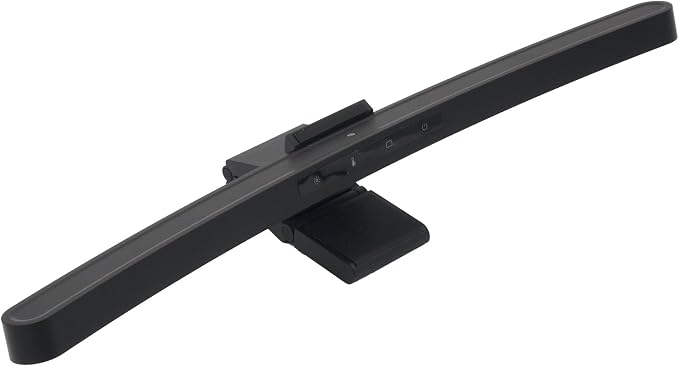 ScreenGlow Pro 17.72' Curved Monitor Lamp: Modern, 3000K~6500K CCT Adjustable, Dimmable, 5W LED, Eye Protection, Space Saving, Includes Mini Remote & USB C Cable, for Laptop, Keyboard