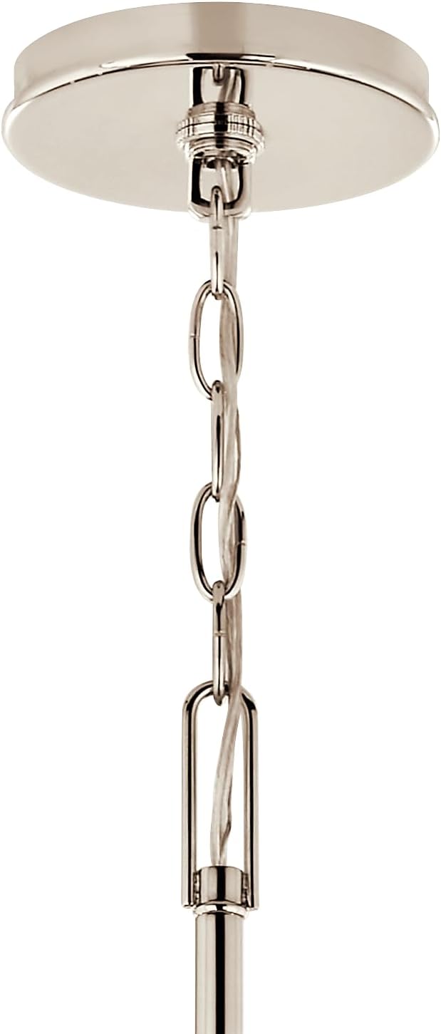 Kichler Malene 8-Light Foyer Chandelier, Updated Traditional Light in Polished Nickel, Sloped Ceiling Compatible, for Foyer, Dining Room or Living Room (43.5" x 42.25"), 52699PN