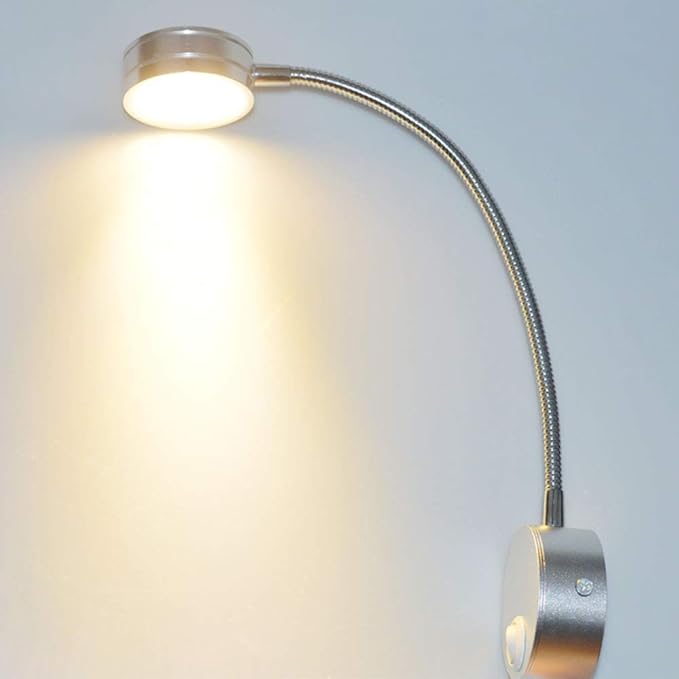 Wall Mounted Reading Light,Plug in Wall Light Wall Mount Lamp,Wall Reading Light Flexible Light Wall Light Adjustable Angle(5W, Warm White)