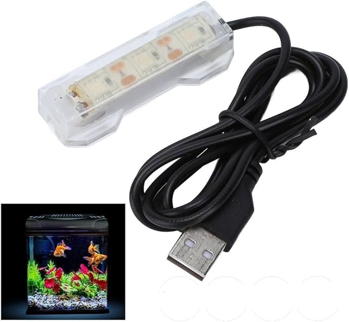 Jowxsx Blue Light Small Aquarium Led Light, Multicolor Led Fish Tank Light for Freshwater Plants Aquarium Accessories