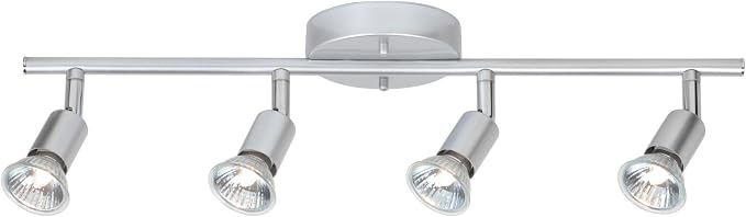 Globe Electric 58932 Payton Collection 4 Bar Track Light, Matte Silver, Bulb Not Included