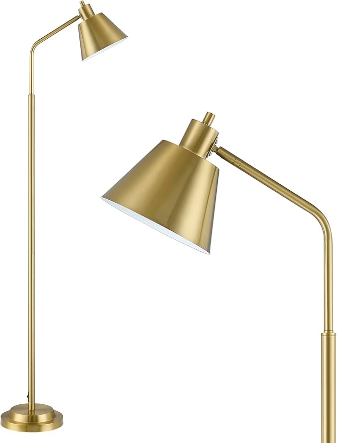 65.3" Floor Lamps for Living Room, Floor Lamp for Bedroom, Dual-Base Industrial Standing Lamp, Adjustable-Head Corner Lamp, Modern Tall Lamp, Living Room Light, Bulb Included, Glod