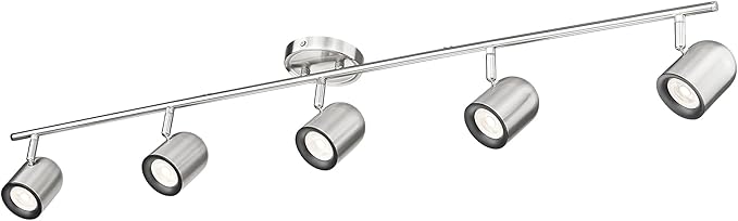 FEMILA 43" Track Light, Brushed Nickel LED Track Lighting Fixtures Ceiling, Rotatable LED Track Lighting Kit, Bulbs Included, 4FS78TL-5 BN