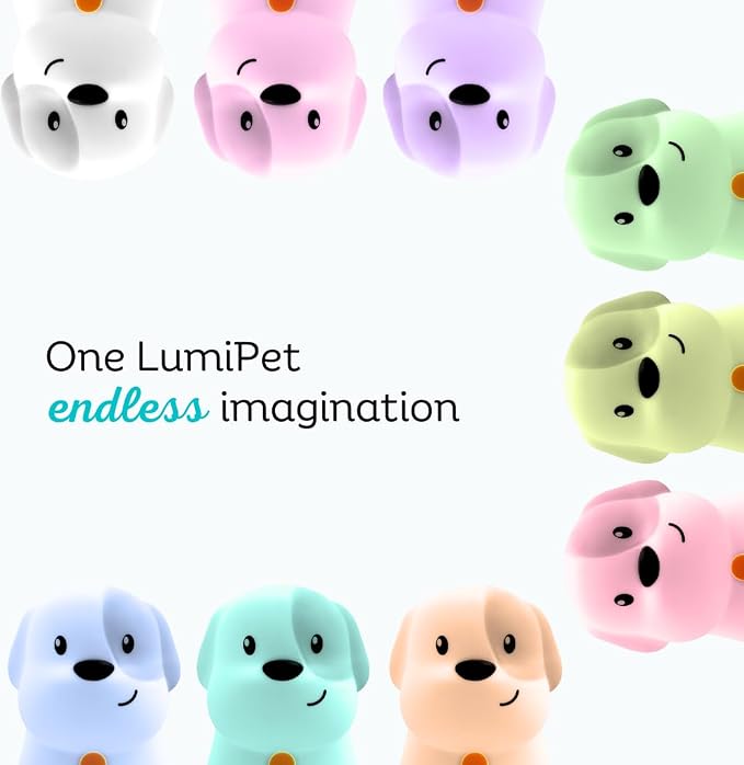 Puppy Night Light with Remote, Squishy Silicone Lamp for Kids | Tap Control | Rechargeable 9-Color Changing Soft Glow | Nursery Nightlight for Kids | Portable Animal Nightlight | USB Cord