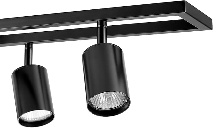 Globe Electric 5-Light Track Lighting, Adjustable Heads, Matte Black 36-Inch Dimmable Track Bar for Modern Kitchen, Living Room & Ceiling Lighting